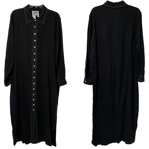 GATE Dresses & Skirts - GATE 100% Linen Natural Minimalist Neutral Lagenlook ButtonDown Maxi Dress